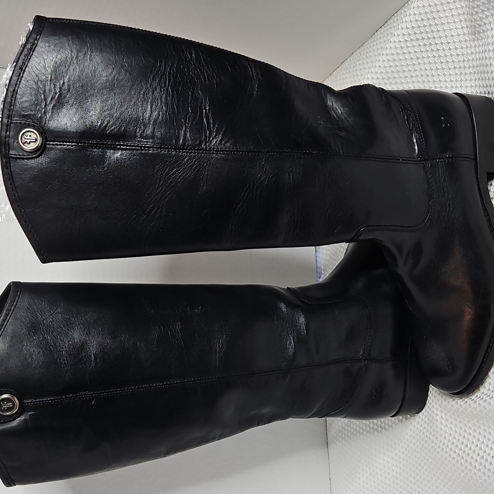 Frye Black Leather Over-the-Knee Riding Boots - Picture 2 of 8